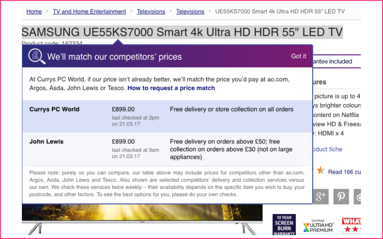 A Website Offering Price Comparison