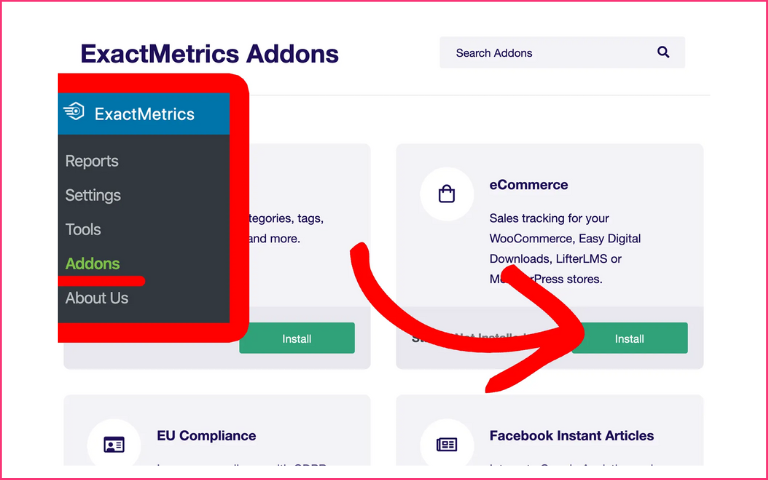 Exact Metrics Add-ons