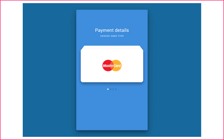 Checkout design for payment through credit card