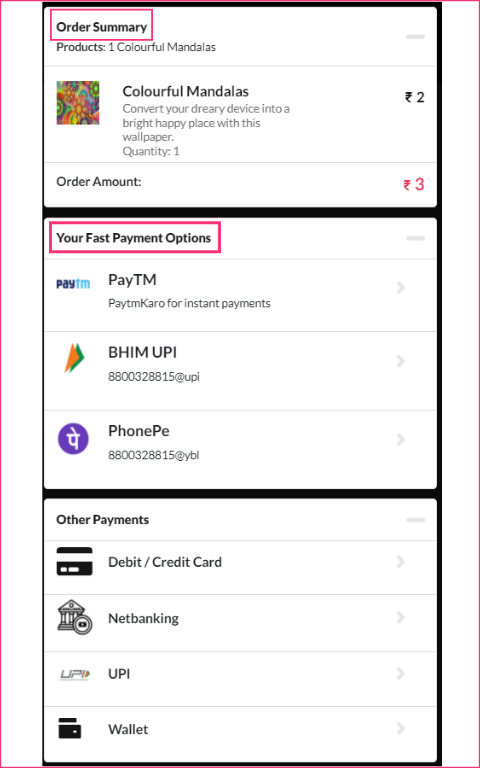 Personalised checkout offered by Nimbbl