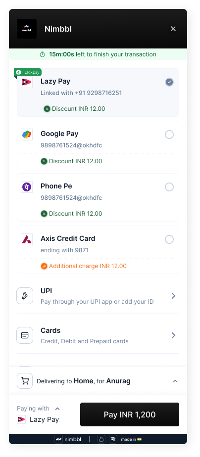Personalized payment methods